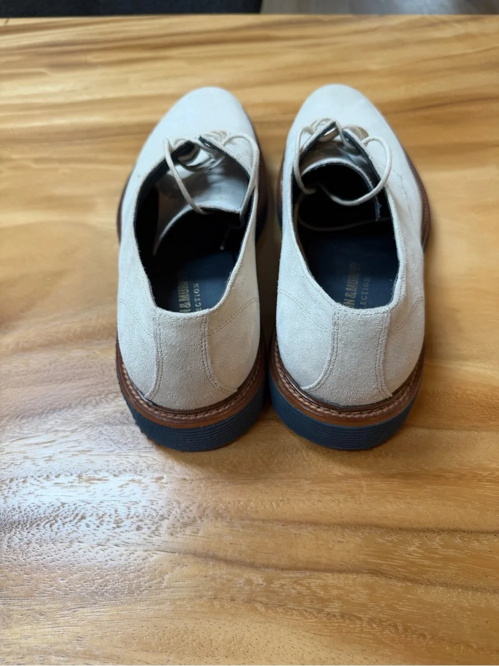 Johnston & Murphy Beige Suede Derby Shoes